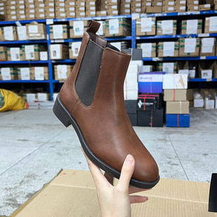 舒适休闲百搭女靴子 新款 Lady Shoes外贸原单圆头粗跟短靴简约时尚