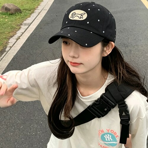 2026新款波点小猫棒球帽子女春夏