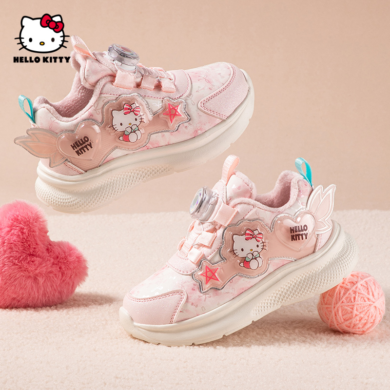 hellokitty凯蒂猫童鞋加绒保暖2025冬季新款女童运动鞋中大童鞋子