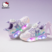 儿童休闲鞋 Kuromi库洛米女童发光运动鞋 爆走鞋 卡通亮灯鞋 2026春季