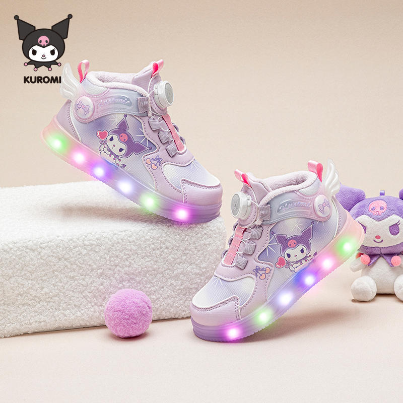 Kuromi库洛米女童灯鞋板鞋2025