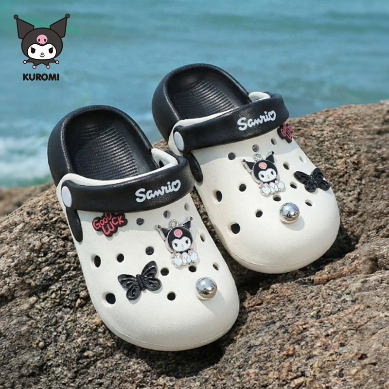 HelloKitty库洛米童鞋女童洞洞鞋夏季新款EVA防滑卡通儿童半拖鞋