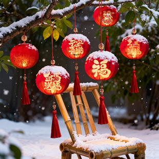 2026新款新年灯笼过年户外场景布置古风发花灯光春节小灯笼装饰品