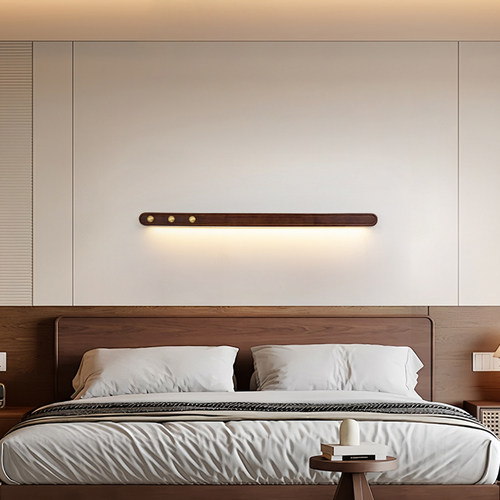 图拉新中式全铜实木卧室壁灯