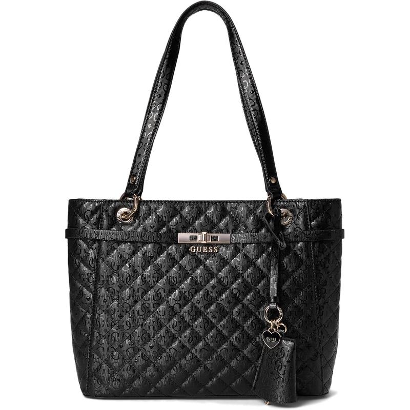 GUESS女士托特包拉链闭合内部拉链袋卡槽设计平板电脑收纳黑色