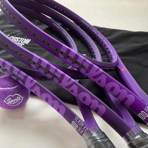 代购WILSON Clash 100L V2威尔胜丝绒紫定制拍比赛训练网球拍DIY
