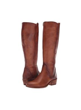 代购FRYE女士长筒靴透气柔软内里缓震鞋垫防滑鞋底圆头粗跟