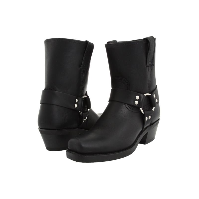 代购FRYE女士马丁靴透气耐磨缓冲舒适黑色金属扣带