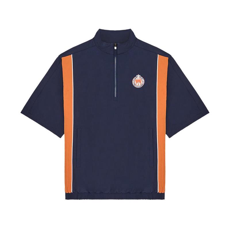 代购MALBON GOLF男士运动夹克防风透气轻便保暖深蓝色短袖尼龙材