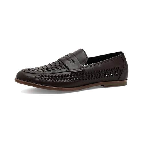 海外代购Steve Madden/思美登男士休闲皮鞋镂空透气一脚蹬圆头