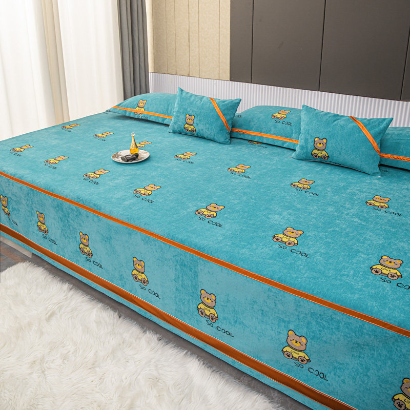 卡通四季通用防滑榻榻米床盖可机洗大尺寸炕盖3m4m家用卧室炕单罩