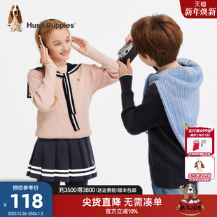 暇步士童装 男童休闲保暖线衣内搭女童套头毛衣 儿童线衣25秋冬新品