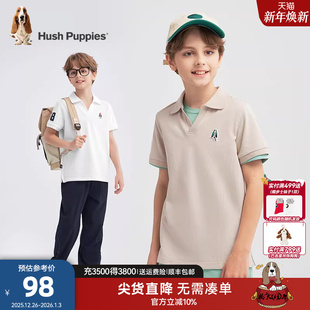夏新品 polo衫 大童速干T恤儿童宽松运动上衣 男童短袖 暇步士童装