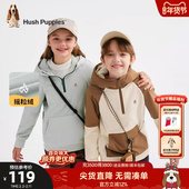 暇步士童装 儿童半拉链卫衣秋冬新品 男童摇粒绒女童保暖连帽厚上衣