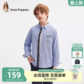 翻领儿童休闲衬衣 男童学院风衬衣春秋新品 暇步士童装 中大童衬衫