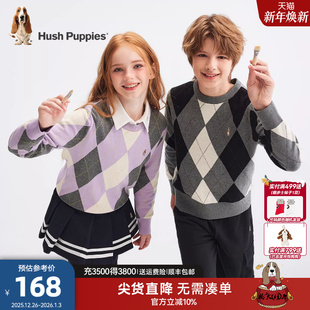 内搭女童保暖毛衣 男童学院风套头衫 暇步士童装 儿童线衣25秋冬新品