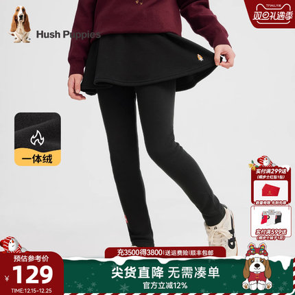 暇步士童装女童加绒打底裤25冬装新品大童休闲百搭保暖儿童厚裙裤