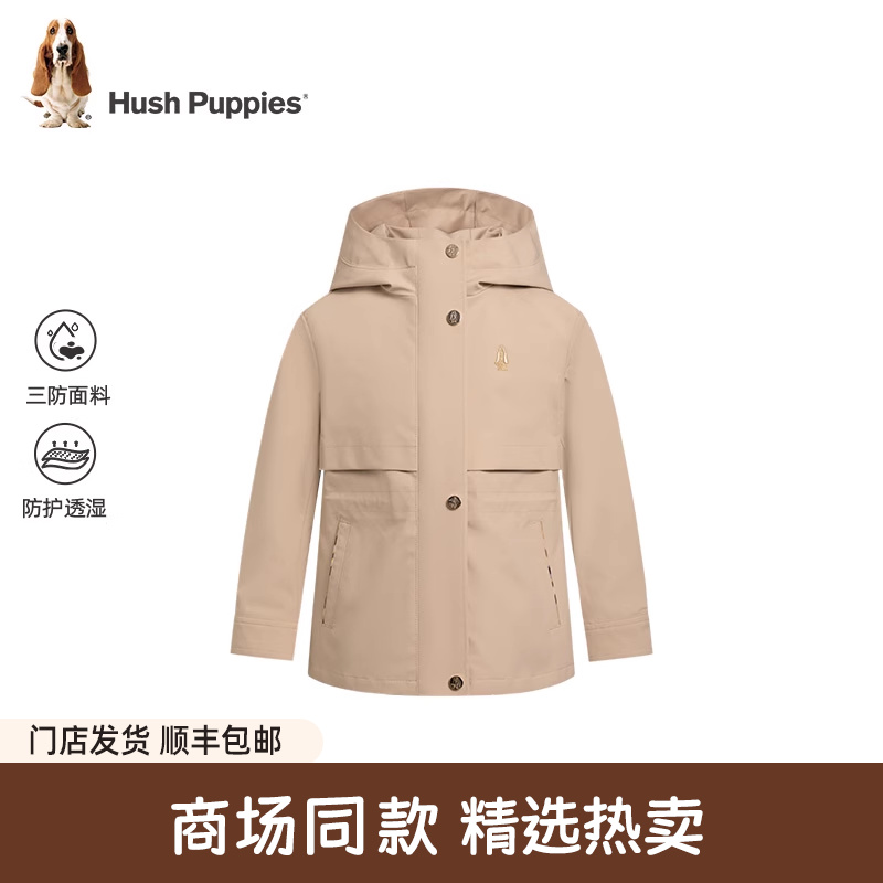 暇步士女童三防风衣春季薄外套