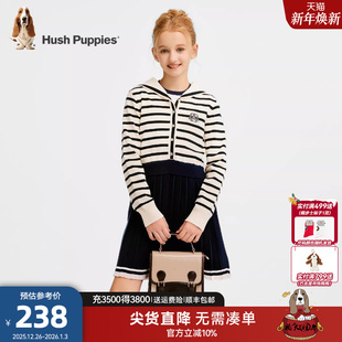 暇步士童装 大童学院风海军领毛衣裙儿童裙子 女童连衣裙25秋冬新款