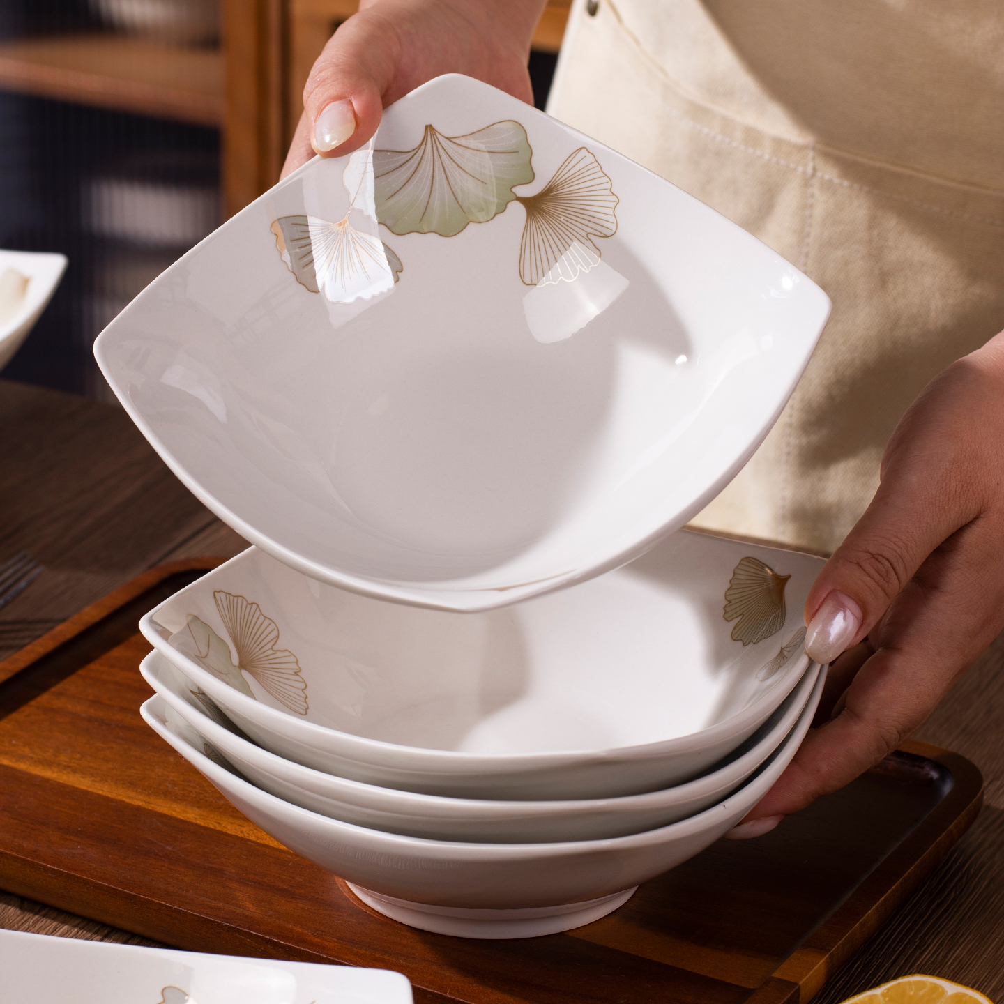 高级感方形四角盘子创意凉菜盘