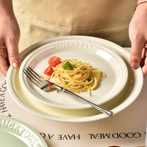 平盘陶瓷家用奶油风高颜值浅盘