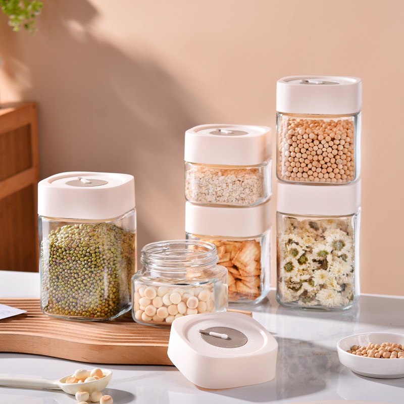 食品级方形密封玻璃收纳罐储物罐厨房杂粮储存罐子干货防潮零食罐,厨房/烹饪用具,密封罐,淘宝优惠券,粉丝福利购,淘宝优惠卷