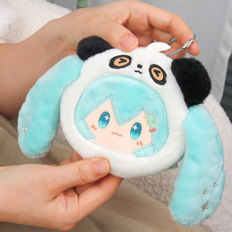 迷你熊猫初音耳机包毛绒二次元包