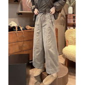 2025年秋冬新款 阔腿裤 灯芯绒休闲裤 女显瘦欧货洋气百搭九分条绒裤