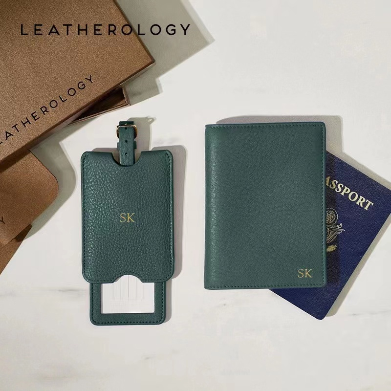 真皮旅行护照挂牌套装可烫logo