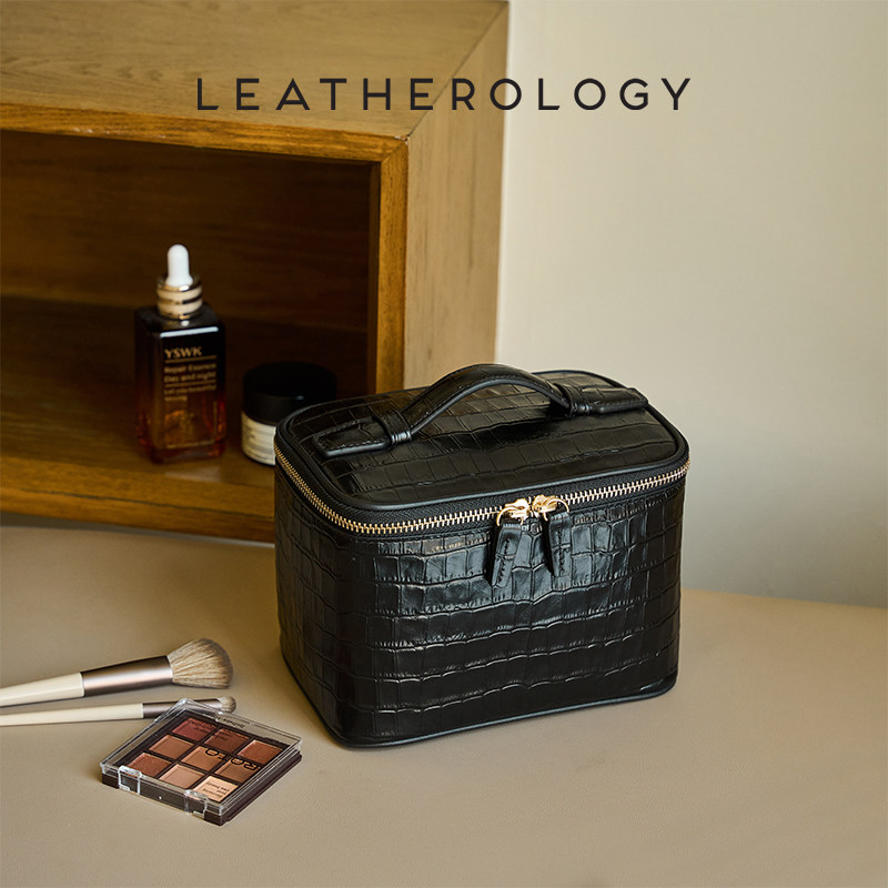 LEATHEROLOGY真皮手提化妆包女高档便携大容量旅行收纳包【小号】图片