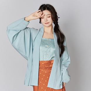 云钟阁原创汉服寻春一片式宋制两片裙日常百搭飞机袖开衫半身裙