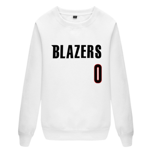 开拓者队服圆领卫衣男士学生篮球衣服运动服利拉德球迷服薄款长袖