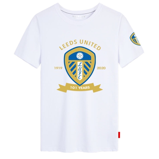 利兹联队白玫瑰足球迷服贝尔萨短袖t恤衫男女纯棉半袖宽松球衣服