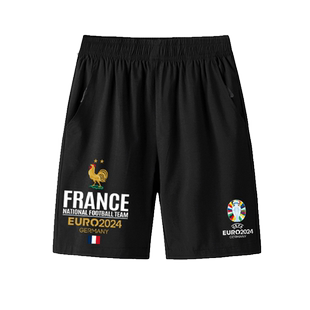 2024欧洲杯法国德国英格兰西班牙队足球速干短裤子男士五分裤中裤