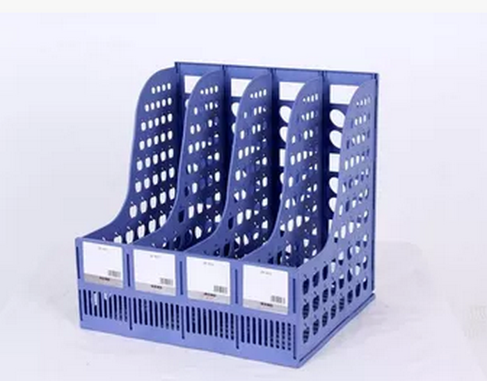 蓝色办公用品 四格文件架资料架文件座/文件架/文件