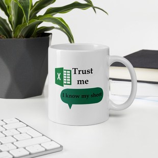 trust 陶瓷马克杯杯子礼物杯 me我知道表格做表款 马克杯杯子礼物