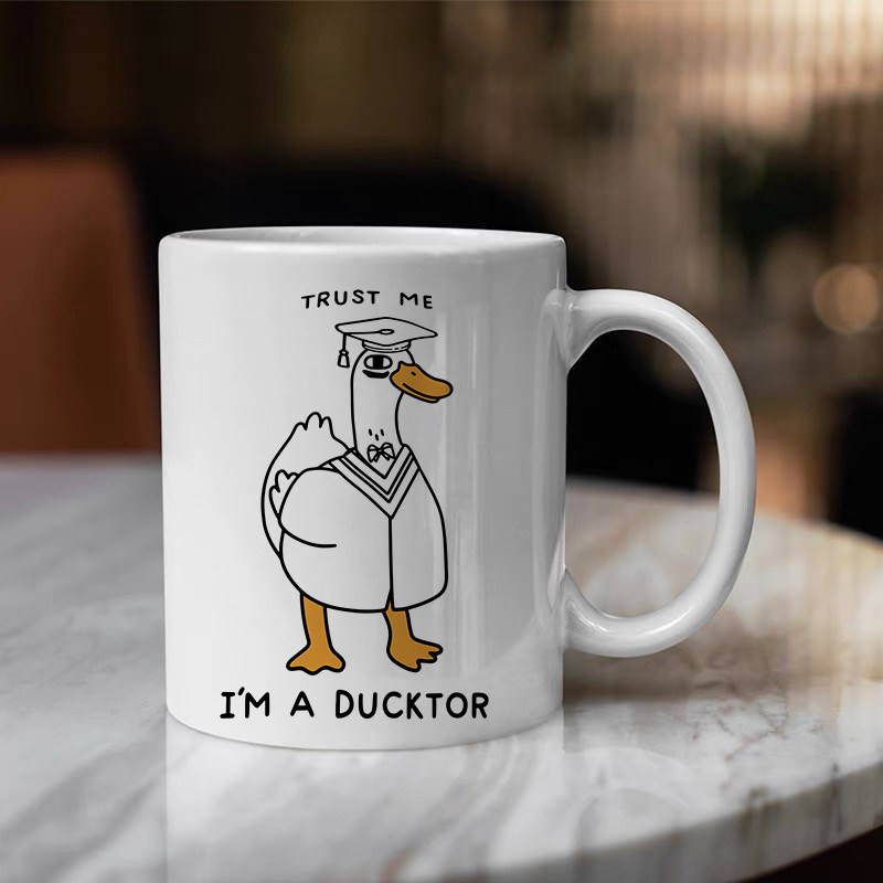 Trust Me I'm a ducktor医嘱马克杯 医学院杯子咖啡杯 医生喝水杯