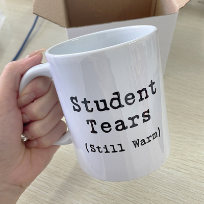 Student Tears still warm 趁热喝了 同学老师陶瓷马克杯水杯杯子