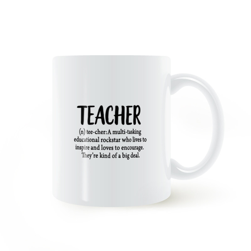 Teacher MUG老师解释马克杯礼物教师节白色陶瓷水杯马克杯子美式