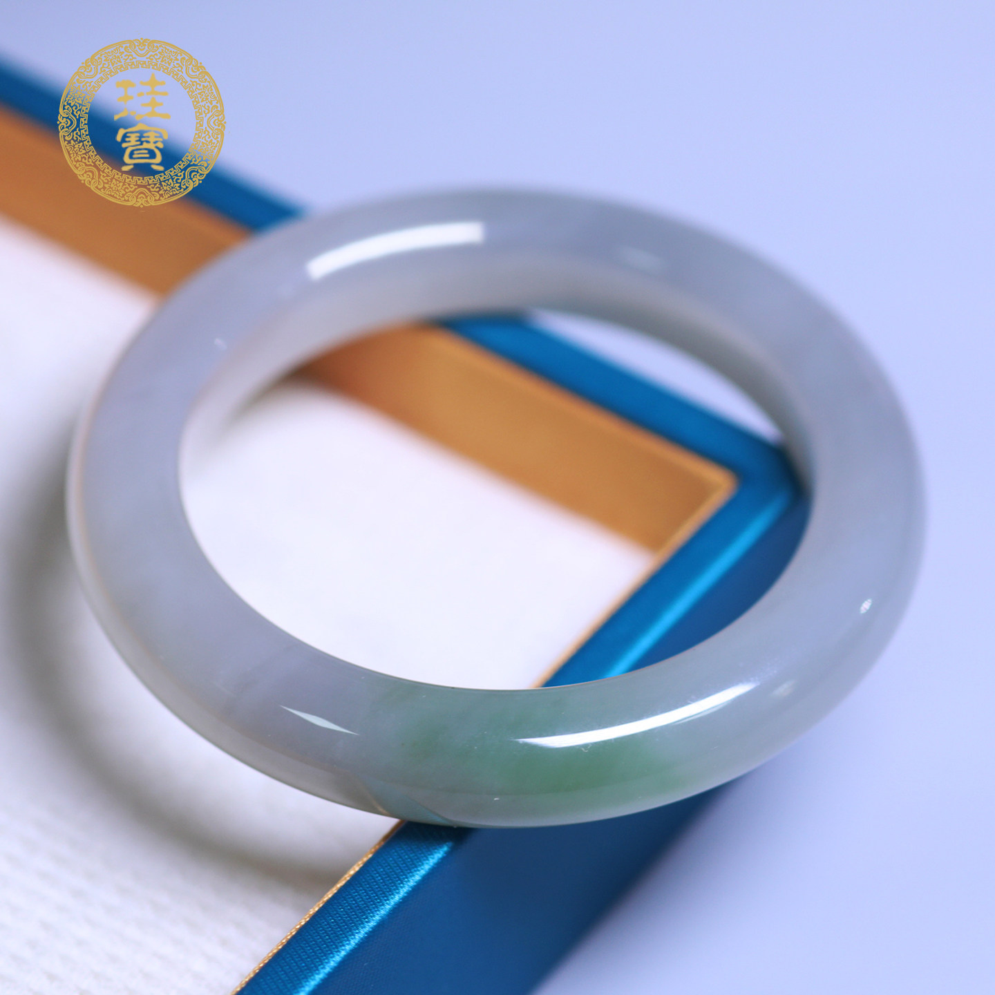 珪宝57.3mm和田玉翠青宽条手镯女士一口翠福镯天然玉石带证书1160,珠宝/钻石/翡翠,手饰,淘宝优惠券,粉丝福利购,淘宝优惠卷