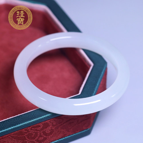 珪宝和田玉羊脂白玉级手镯53.2mm