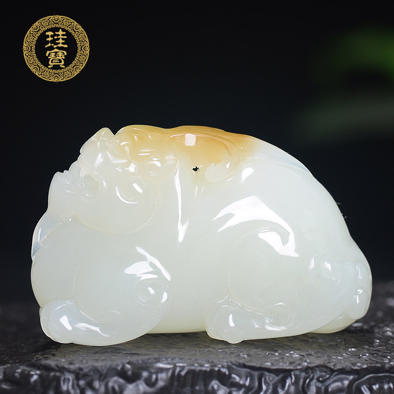 珪宝和田玉糖羊脂白玉貔貅吊坠