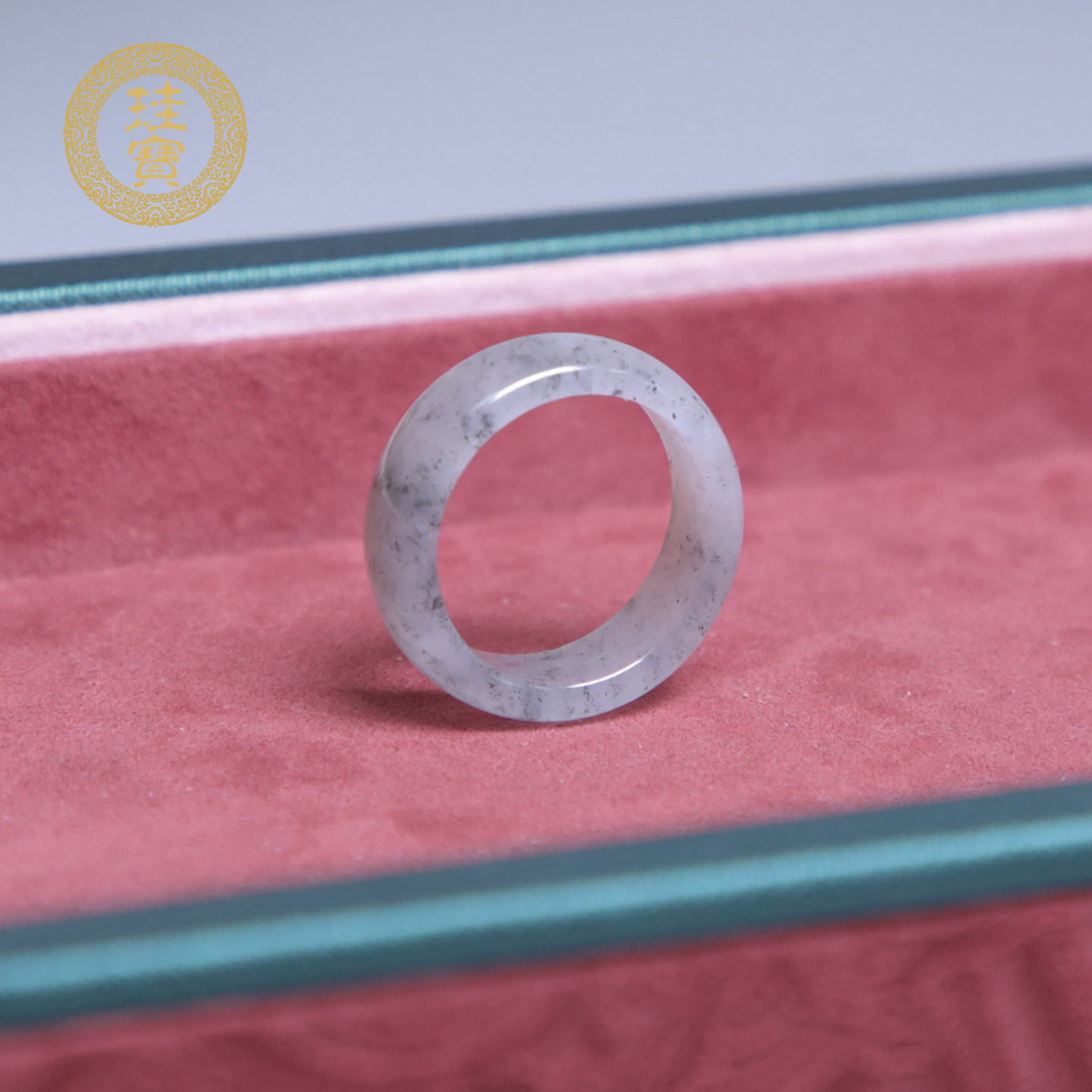 珪宝和田玉籽料青花戒指19.6mm