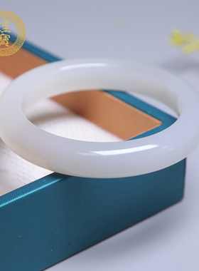 珪宝和田玉烟紫色宽条手镯女款玉镯子天然圈口55.3mm带证书12460