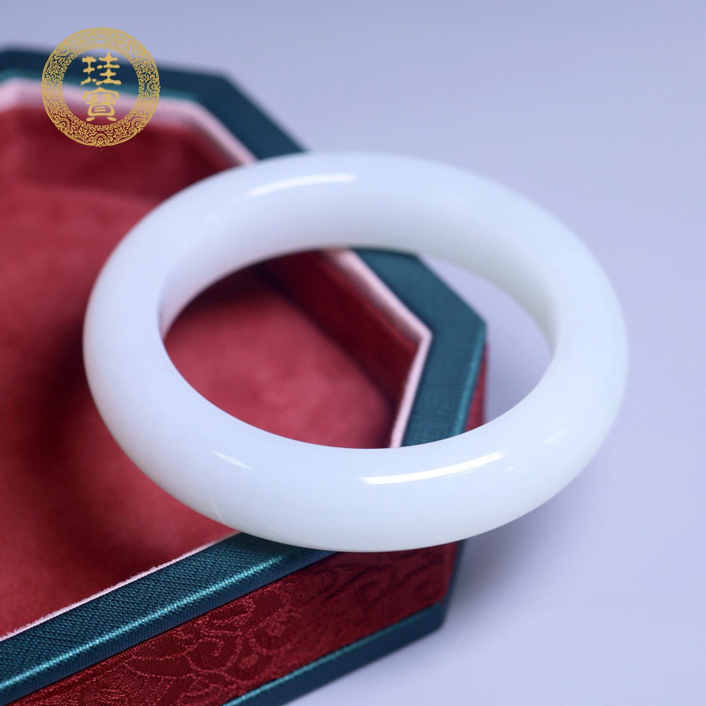 珪宝和田玉宽版手镯女款55.6mm