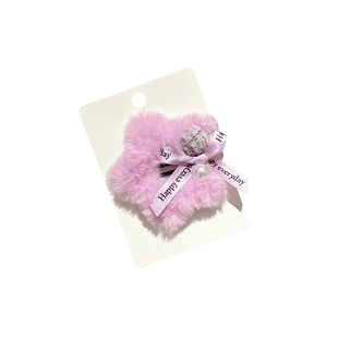 星星毛绒发夹女秋冬发饰侧边夹子刘海夹毛毛bb夹可爱儿童发卡头饰