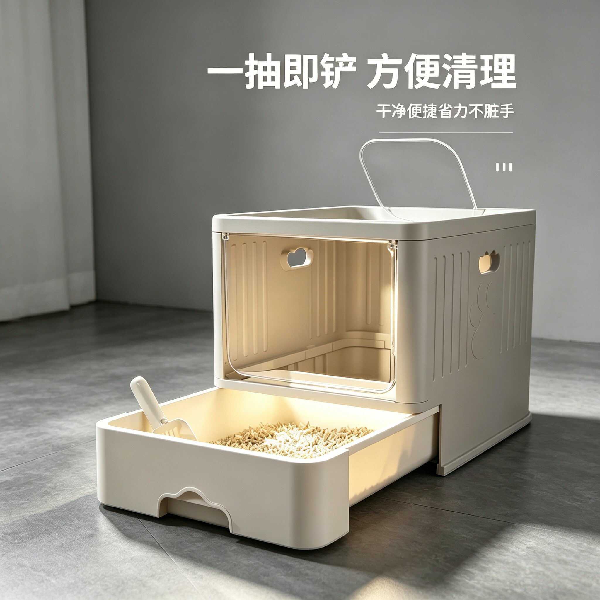 超大空间猫砂盆自动杀菌智能除臭图片