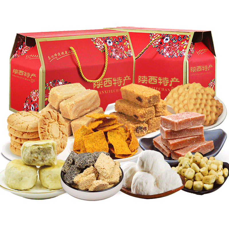 陕西特产零食大礼包西安特色小吃琼锅糖龙须酥传统糕点伴手礼盒