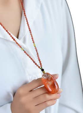 水晶莲花吊坠毛衣链挂件饰品