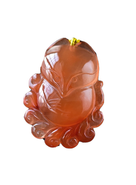 九尾狐吊坠红水晶项链饰品本命年